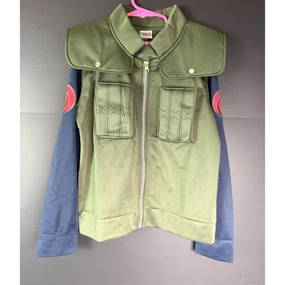 Naruto Shippuden Kids Jonin Flak Vest Jacket Size M Konoha Anime Cosplay Green